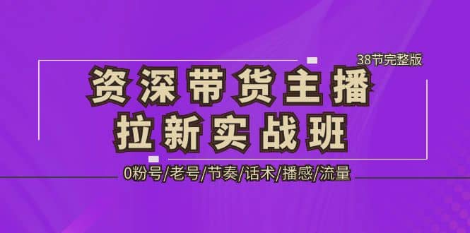 资深·带货主播拉新实战班，0粉号/老号/节奏/话术/播感/流量-38节完整版-飞宇网创