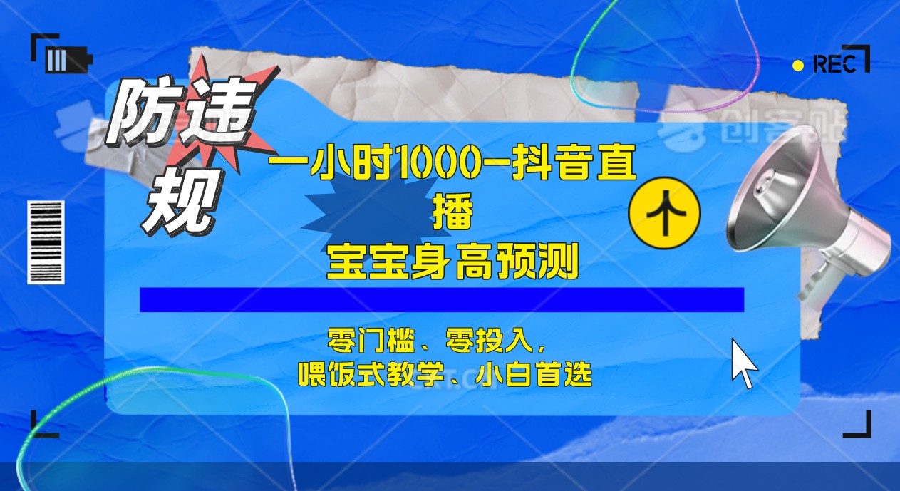 半小时1000+，宝宝身高预测零门槛、零投入，喂饭式教学、小白首选-飞宇网创
