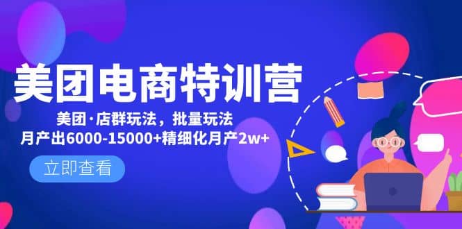 美团电商特训营：美团·店群玩法，无脑铺货-飞宇网创