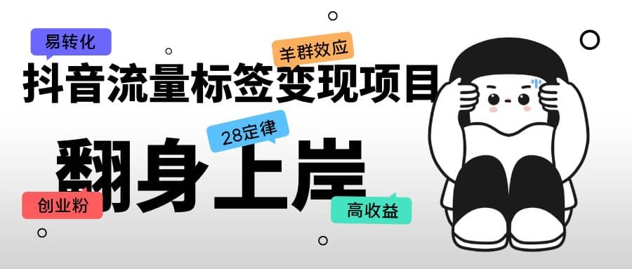 抖音流量标签变现项目，抖音创业粉轻松转化，单价高收益简单-飞宇网创