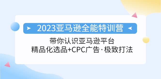2023亚马逊全能特训营：玩转亚马逊平台+精品化·选品+CPC广告·极致打法-飞宇网创