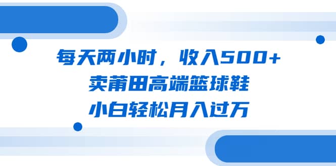 每天两小时，收入500+，卖莆田高端篮球鞋，小白轻松月入过万（教程+素材）-飞宇网创