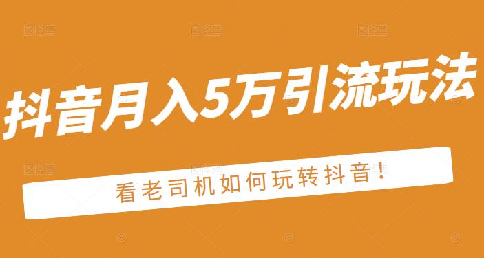 老古董·抖音月入5万引流玩法，看看老司机如何玩转抖音(附赠：抖音另类引流思路)-飞宇网创