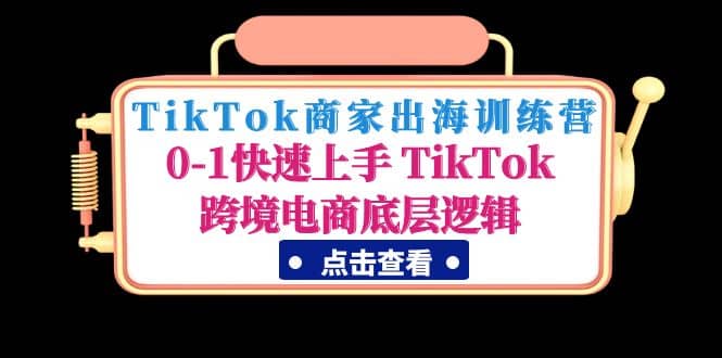 TikTok商家出海训练营：0-1快速上手 TikTok跨境电商底层逻辑(无水印)-飞宇网创