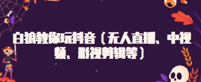 白狼教你玩抖音（无人直播、中视频、影视剪辑等）-飞宇网创