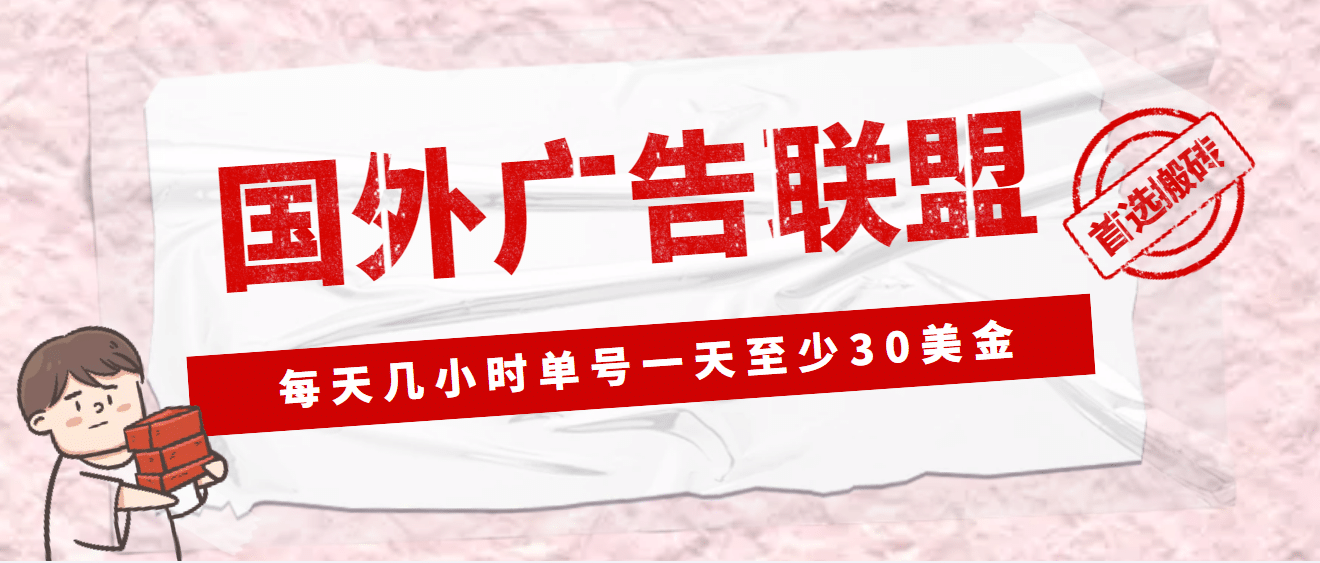 外面收费1980最新国外LEAD广告联盟搬砖项目，单号一天至少30美元(详细教程)-飞宇网创