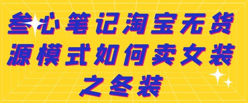 叁心笔记淘宝无货源模式如何卖女装之冬装-飞宇网创