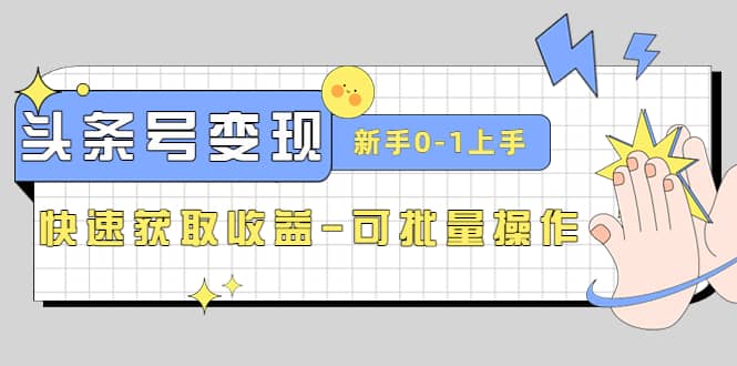 2023头条号实操变现课：新手0-1轻松上手，快速获取收益-可批量操作-飞宇网创