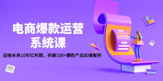 电商爆款运营系统课：迎接未来10年红利期，拆解100+爆款产品实操案例-飞宇网创