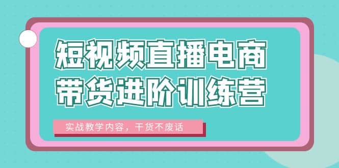 短视频直播电商带货进阶训练营：实战教学内容，干货不废话-飞宇网创