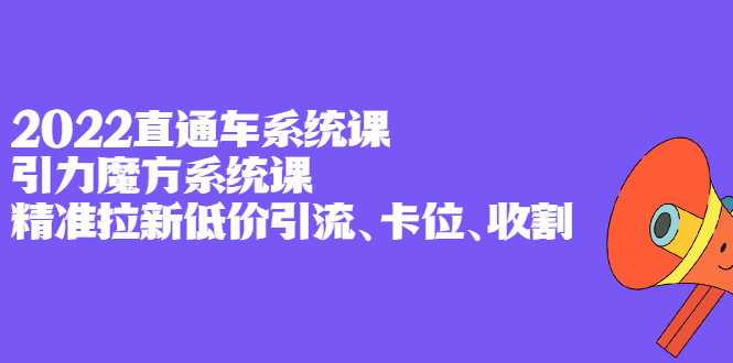 2022直通车系统课+引力魔方系统课，精准拉新低价引流、卡位、收割-飞宇网创