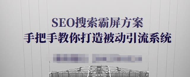 SEO搜索霸屏方案，手把手教你打造被动引流系统【视频课程】-飞宇网创