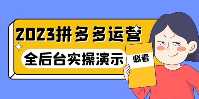 2023拼多多·运营：14节干货实战课，拒绝-口嗨，全后台实操演示-飞宇网创