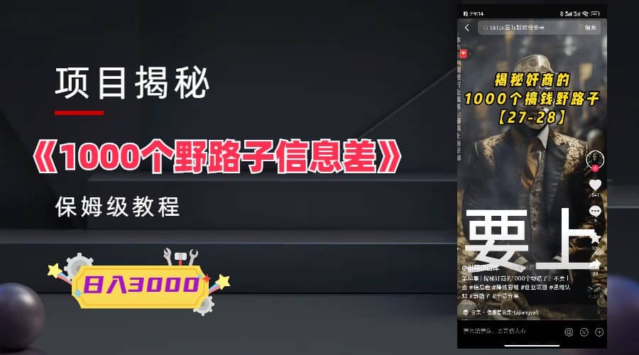 1000个野路子信息差保姆式教程-单日变现3000+的玩法解密-飞宇网创