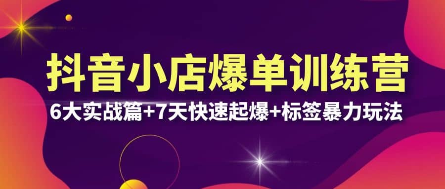 抖音小店爆单训练营VIP线下课：6大实战篇+7天快速起爆+标签暴力玩法(32节)-飞宇网创