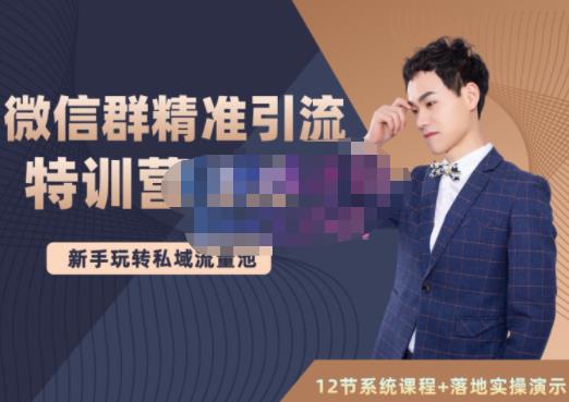 陆明明·微信群精准引流特训营3.0，借助微信群进行引流操作，打造私域流量池-飞宇网创