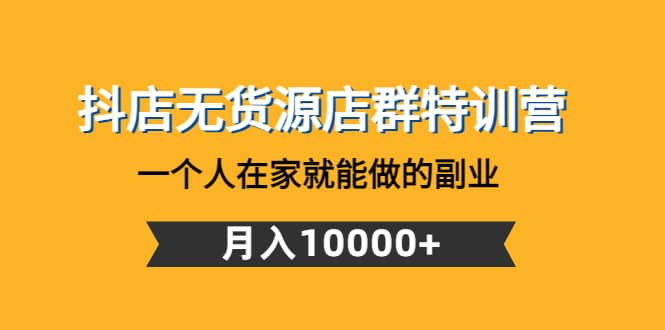 抖店无货源店群特训营：一个人在家就能做的副业-飞宇网创