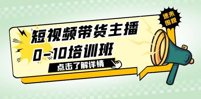 短视频带货主播0-10培训班 1.6·亿直播公司主播培训负责人教你做好直播带货-飞宇网创