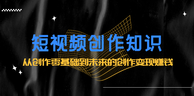短视频创作知识：从创作零基础到未来的创作变现赚钱-飞宇网创