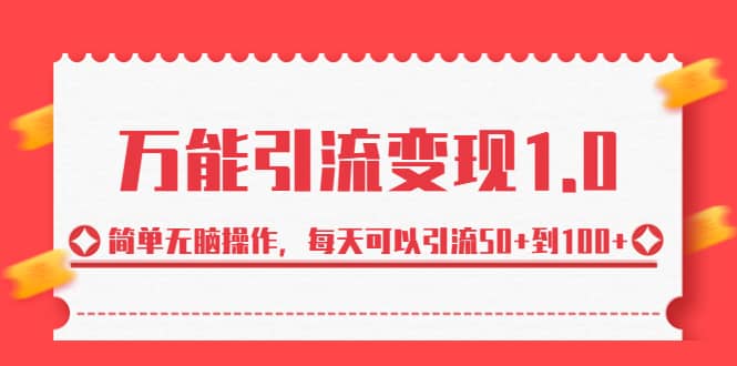 绅白·万能引流变现1.0，简单无脑操作，每天可以引流50+到100+-飞宇网创
