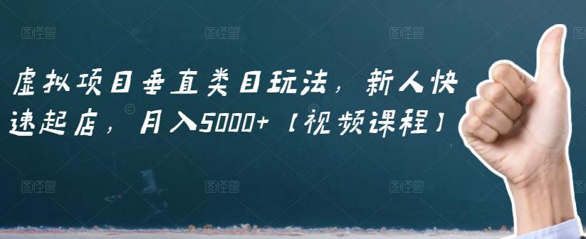 虚拟项目垂直类目玩法，新人快速起店，月入5000+【视频课程】-飞宇网创