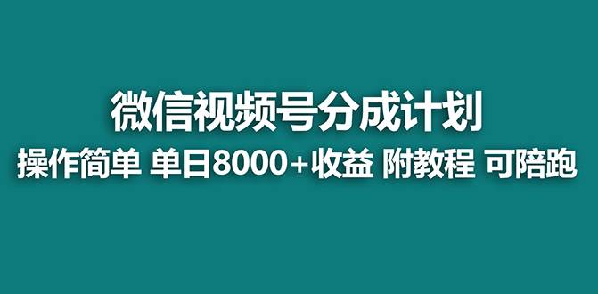 【蓝海项目】视频号分成计划，单天收益8000+，附玩法教程！-飞宇网创