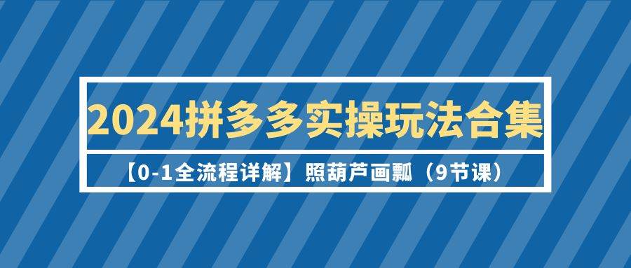 2024拼多多实操玩法合集【0-1全流程详解】照葫芦画瓢（9节课）-飞宇网创
