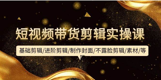 短视频带货剪辑实操课：基础剪辑/进阶剪辑/制作封面/不露脸剪辑/素材/等等-飞宇网创