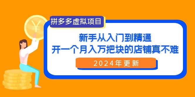 拼多多虚拟项目：入门到精通，开一个月入万把块的店铺 真不难（24年更新）-飞宇网创
