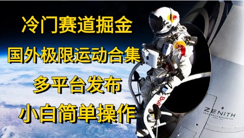 冷门赛道掘金，极限运动合集，多平台发布，小白简单操作-飞宇网创