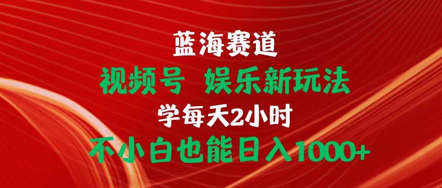 图片[1]-蓝海赛道视频号 娱乐新玩法每天2小时小白也能日入1000+-飞宇网创