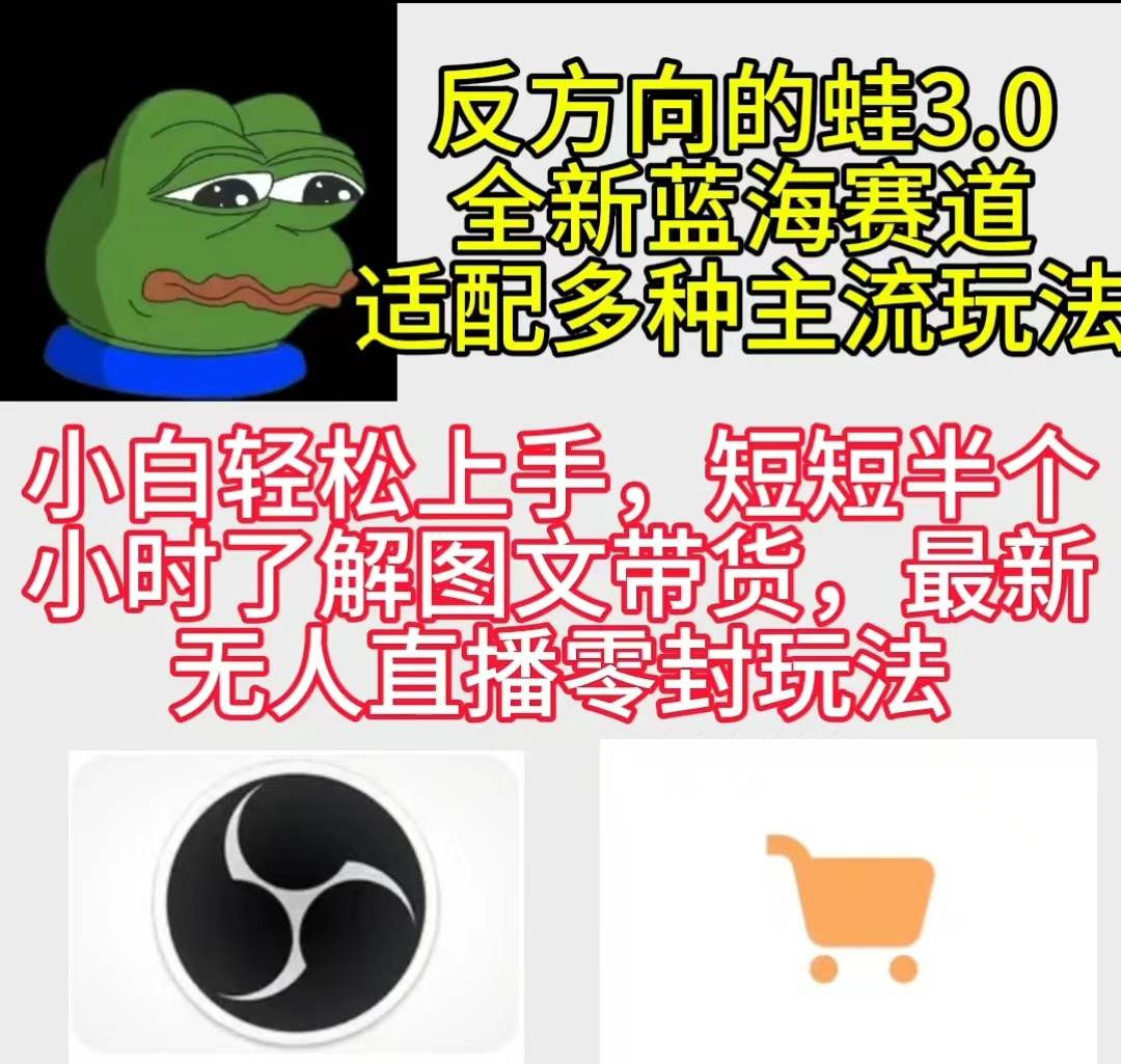 图片[1]-反方向的蛙3.0，图文最新玩法，变现多元化，新蓝海项目，小白轻松上手-飞宇网创