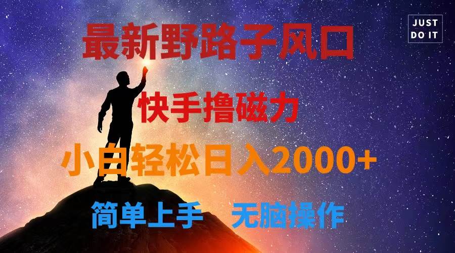图片[1]-最新风口！快手撸磁力，野路子，小白无脑操作日入2000+-飞宇网创