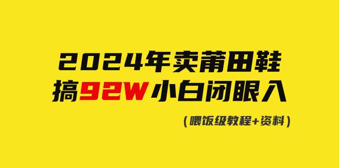 图片[1]-2024年卖莆田鞋，搞了92W，小白闭眼操作！-飞宇网创