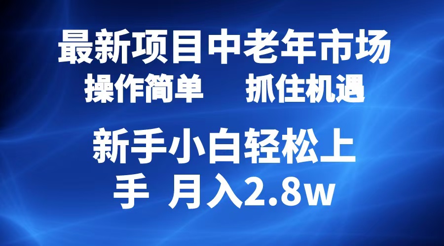 2024最新项目，中老年市场，起号简单，7条作品涨粉4000+，单月变现2.8w-飞宇网创