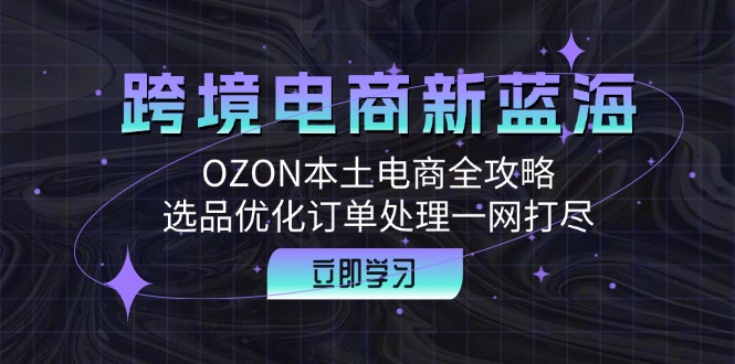 跨境电商新蓝海：OZON本土电商全攻略，选品优化订单处理一网打尽-飞宇网创